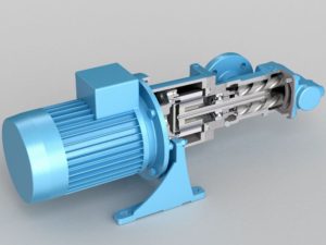 rotary, positive displacement screw pump
